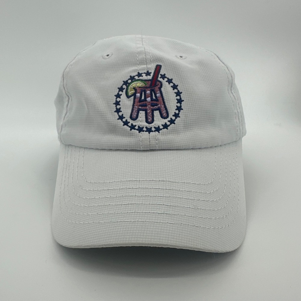 Barstool Sports Hat Cap Unisex OSFM White Drink Logo Stars Ripstop Lime Golf - Picture 1 of 7